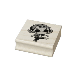 Whimsical Dancing Zombie - Halloween Undead Rubber Stamp