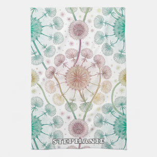 Whimsical Dandelion Breeze – Pastel Botanical Tea Towel