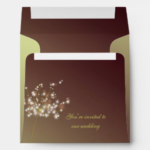 Whimsical Dandelion Burgundy Wedding Envelope