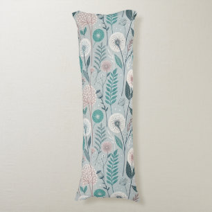 Whimsical Dandelion & Floral Folk Art Seamless (2) Body Cushion