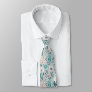 Whimsical Dandelion & Floral Folk Art Seamless (2) Tie