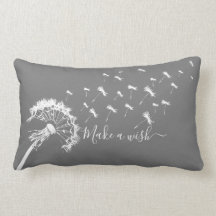 Whimsical Dandelion Make a Wish Grey White