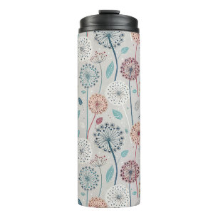 Whimsical Dandelion - Red, Yellow, White & Teal Thermal Tumbler