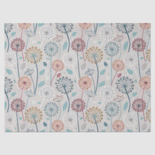 Whimsical Dandelion - Red, Yellow, White & Teal Tissue Paper