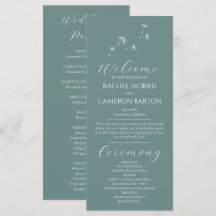 Whimsical Dandelion Wedding Ceremony Program 