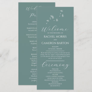 Whimsical Dandelion Wedding Ceremony Program