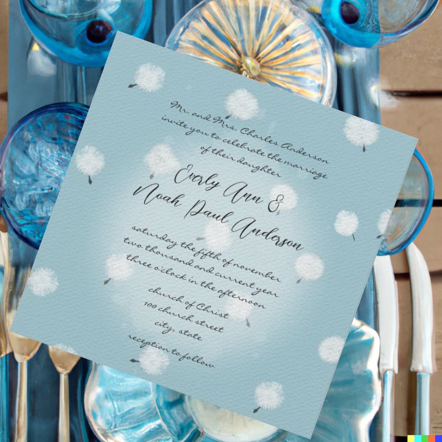 Whimsical Dandelion Wedding Invitation (Creator Uploaded)