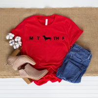 WHIMSICAL Days of the Week Dachshund Red