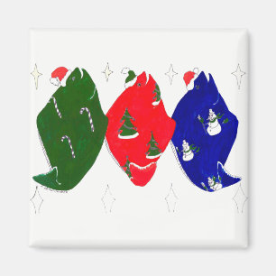 Whimsical Decorative Alaska Christmas Halibut Magnet
