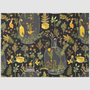 Whimsical Decoupage Tissue Paper Glass Terrariums