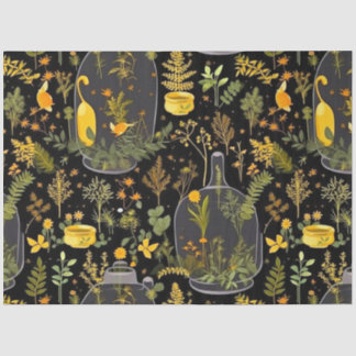 Whimsical Decoupage Tissue Paper Glass Terrariums