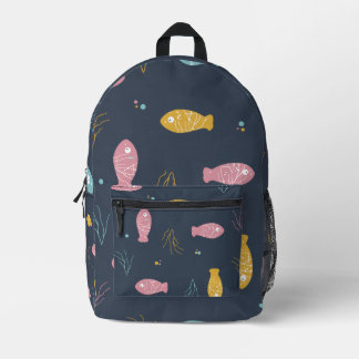 Whimsical Deep Sea Fish Aesthetic Daily Bookbag Printed Backpack