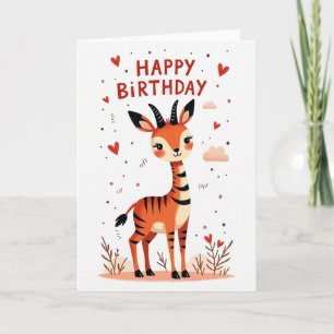 Whimsical Deer Birthday Card