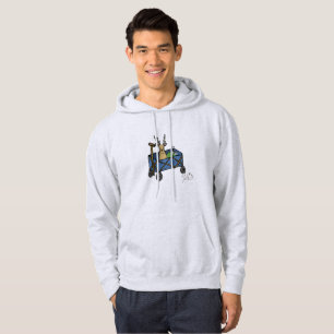 Whimsical Deer Camping Hoodie – “Deer in a Wagon” 