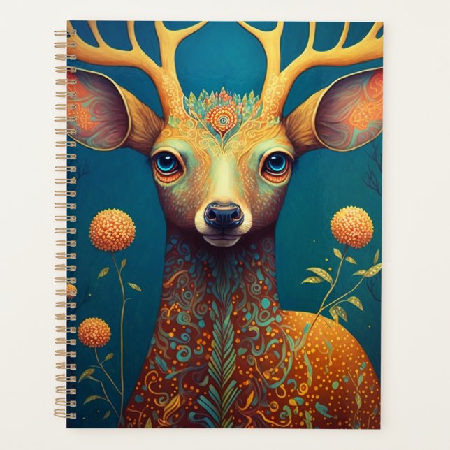 Whimsical Deer Fantasy Art Planner (Front)