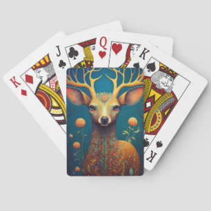 Whimsical Deer Fantasy Art Playing Cards