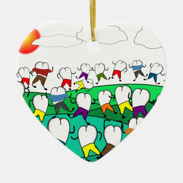 Whimsical Dental  Tooth Art Gifts Ceramic Tree Decoration (Front)