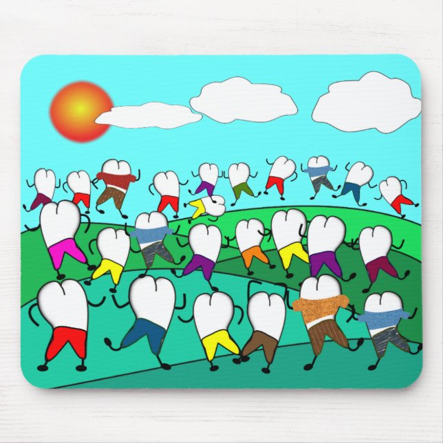 Whimsical Dental  Tooth Art Gifts Mouse Pad (Front)