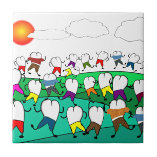 Whimsical Dental Tooth Art Gifts Tile