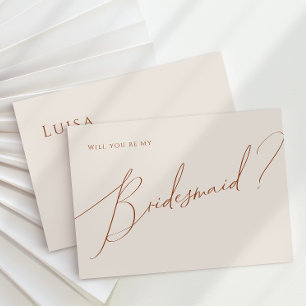 Whimsical Desert   Beige Bridesmaid Proposal Card