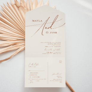 Whimsical Desert   Beige Casual Seal and Send All In One Invitation