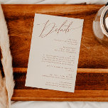 Whimsical Desert | Beige Details Enclosure Card<br><div class="desc">This whimsical desert | beige details enclosure card is perfect for your simple rustic western beige and terracotta earth tones wedding. The neutral earthy boho colour palette is vintage southwestern with a modern retro feel. The script is a delicate minimalist handwritten calligraphy that is quite elegant and romantic. The product...</div>