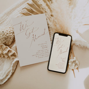 Whimsical Desert   Beige Elopement Announcement