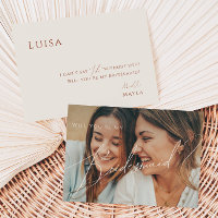 Whimsical Desert Beige Faded Photo Bridesmaid Card