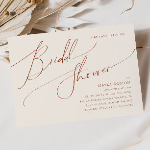 Whimsical Desert   Beige Horizontal Bridal Shower Invitation
