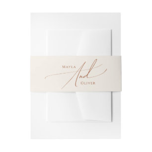 Whimsical Desert Beige Invitation Belly Band