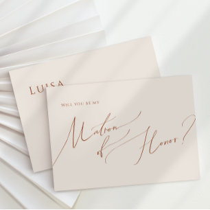 Whimsical Desert   Beige Matron of Honour Card