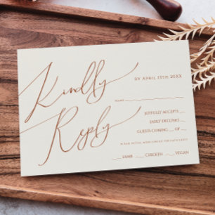 Whimsical Desert   Beige Menu Choice RSVP Card
