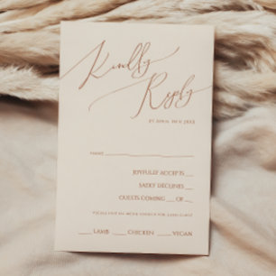 Whimsical Desert Beige Menu Choice RSVP Card