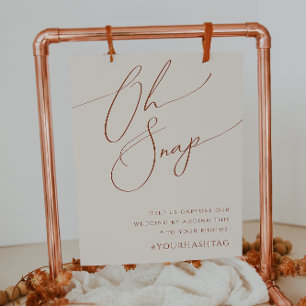 Whimsical Desert Beige Oh Snap Hashtag Poster