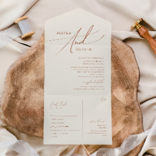 Whimsical Desert   Beige Seal and Send All In One Invitation