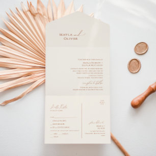 Whimsical Desert   Beige Seal and Send All In One Invitation