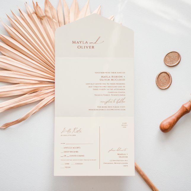 Whimsical Desert | Beige Seal and Send All In One Invitation (Creator Uploaded)