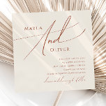 Whimsical Desert | Beige Square Wedding Invitation<br><div class="desc">This whimsical desert | beige square wedding invitation is perfect for your simple rustic western beige and terracotta earth tones wedding. The neutral earthy boho colour palette is vintage southwestern with a modern retro feel. The script is a delicate minimalist handwritten calligraphy that is quite elegant and romantic. The product...</div>