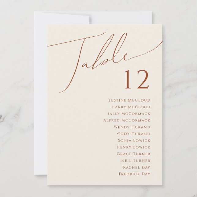 Whimsical Desert Beige Table Number Chart DIGITAL (Front)