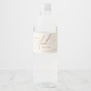 Whimsical Desert Beige Water Bottle Label