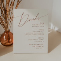 Whimsical Desert | Beige Wedding Drinks Menu