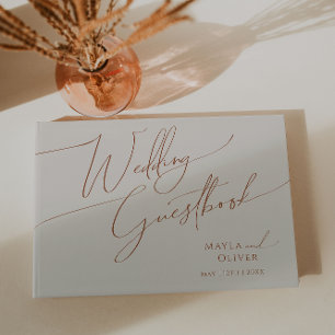 Whimsical Desert Beige Wedding Guestbook