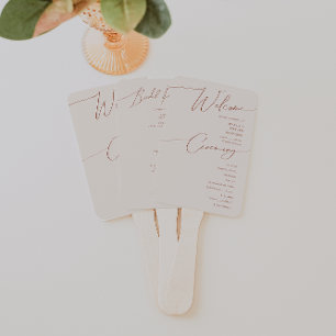 Whimsical Desert   Beige Wedding Program Hand Fan