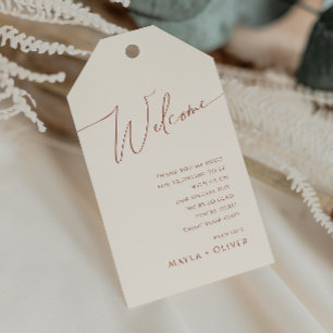 Whimsical Desert   Beige Wedding Welcome Gift Tags