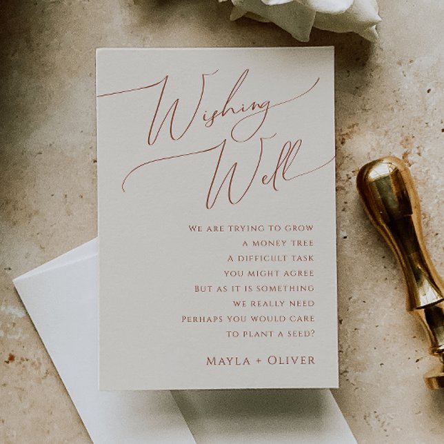 Whimsical Desert | Beige Wedding Wishing Well Enclosure Card (Creator Uploaded)