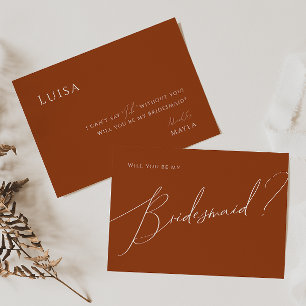 Whimsical Desert   Rust Bridesmaid Proposal Card