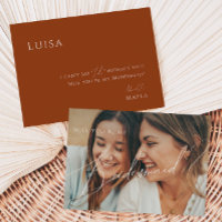 Whimsical Desert Rust Faded Photo Bridesmaid Card
