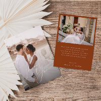 Whimsical Desert | Rust Flat Photo Thank You Card
