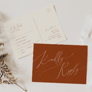 Whimsical Desert   Rust Menu Choice RSVP Postcard