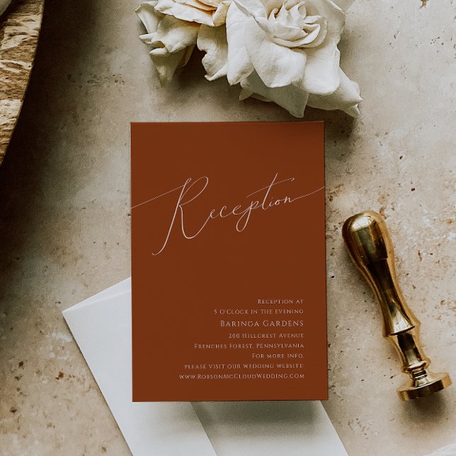 Whimsical Desert | Rust Wedding Reception Card (Creator Uploaded)